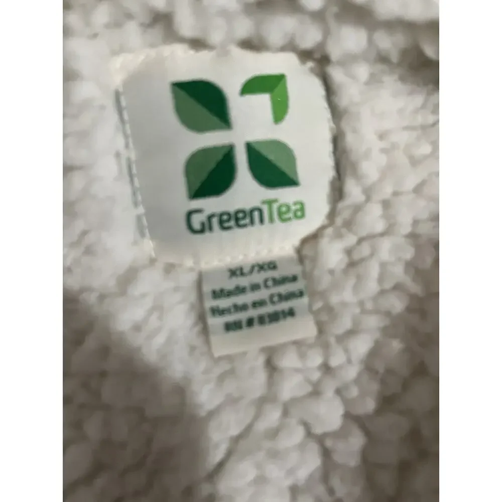 Green Tea gray heather fly away Sherpa style fleece lined jacket Size XL
